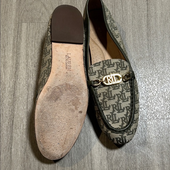 Ralph Lauren Green and Gold Loafers - Picture 6 of 10